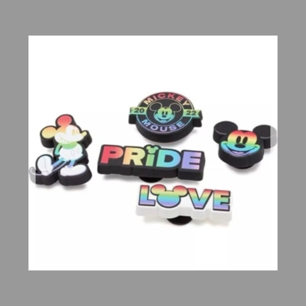 New Disney's Rainbow Celebration 5 Pack Crocs charms jibbitz
